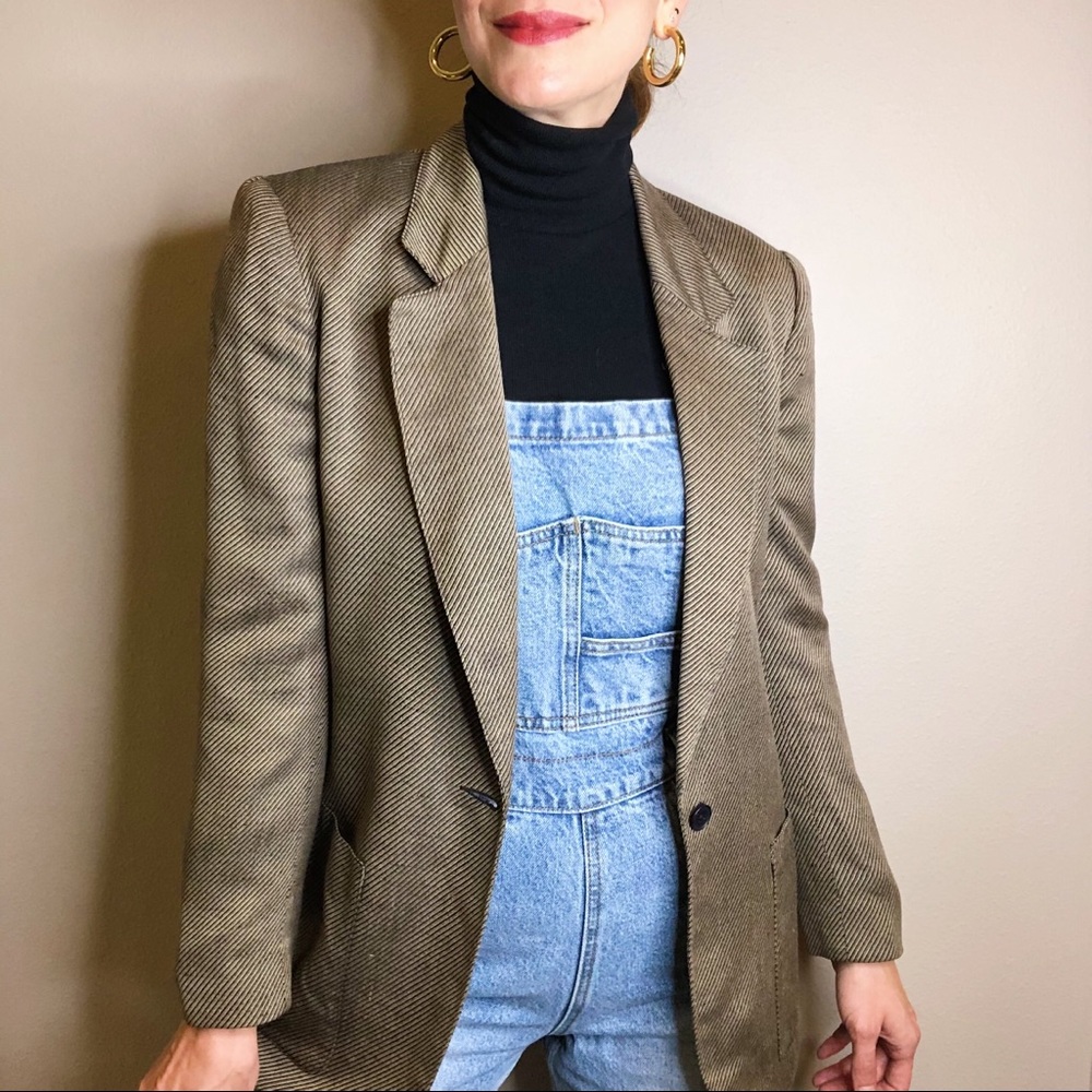 Vintage 90s Christian Dior woven silk blend blazer - Picture 14 of 16